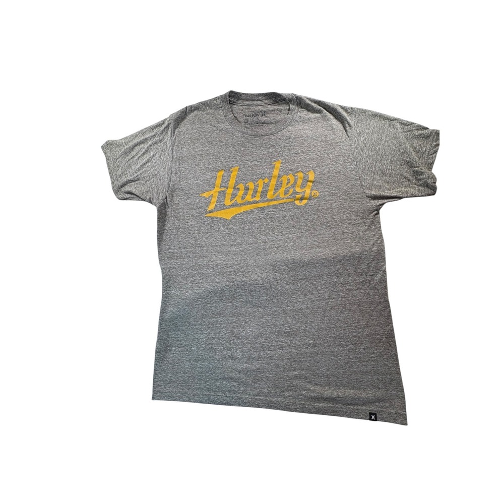 Hurley Graphic Tee Mens Medium Gray Excellent Surf Logo Short Sleeve T-Shirt